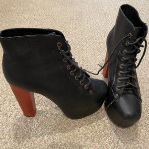 Jeffrey Campbell Black Ankle Boots
